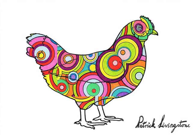Chicken drawing colored d