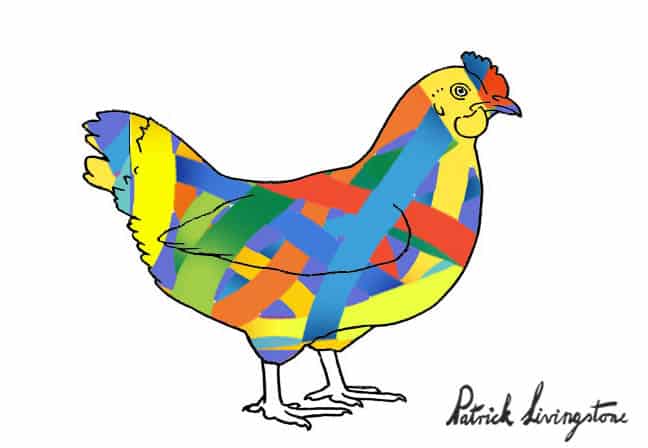 Chicken drawing colored s