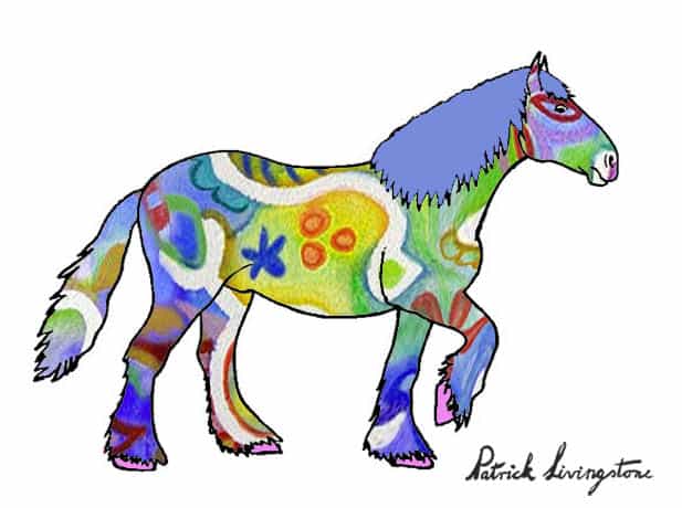 Clydesdale drawing colored miro green