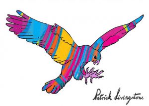 Hawk Attacking drawing colored 1