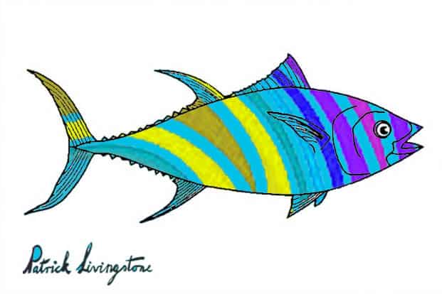 Tuna fish drawing colored l